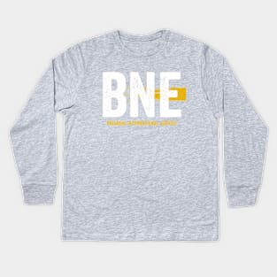 BNE Airport Code Brisbane International Airport Kids Long Sleeve T-Shirt